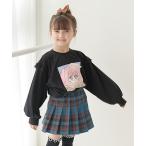 tシャツ 「型崩れしないやわらかコットン」ガールズプリントフリルビッグTシャツ キッズ 子供服 女の子