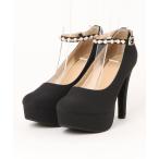 パンプス 「厚底」パールストラップハイヒールパンプス　6565-WK