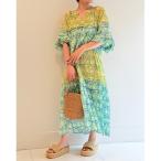 ワンピース CTN BLOCK FLOWER PRT FRILL DRESS