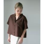 「nano・universe」 半袖シャツ I ブラウン レディース