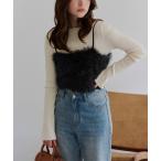 キャミソール バックリボンデザインフェザーライクキャミソールトップス