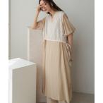 ワンピース 「S・Mサイズ展開」レイヤード風サイドスリットワンピース