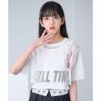 tシャツ 「セットアイテム」ファスナースリーブ メッシュTシャツ&BIGロゴタンクトップ(140cm〜160cm) キッズ 子供服 女の子