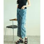 ショッピングリボン ジーンズ デニム デニムパンツ Ribbon Denim/リボンデニム「MAISON SPECIAL/メゾンスペシャル」 レディース