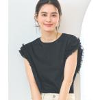 tシャツ 肩フリルトップス レディース