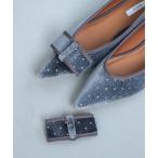 パンプス 「EVOL」取り外し可リボンベロアパンプス IX5508