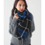 ストール マフラー ウール混チェックストール レディース