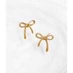 ショッピングリボン ピアス 「ステンレス」メタルリボンピアス レディース