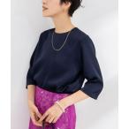 ブラウス シャツ オトナサテン5分袖Tブラウス レディース