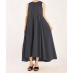 マルチサイズ ワンピース ノースリーブタックフレアワンピース
