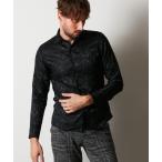 シャツ ストレッチサテンジャカードシャツ メンズ