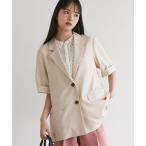 ジャケット テーラードジャケット 「接触冷感・洗える」ハーフスリーブジャケット レディース