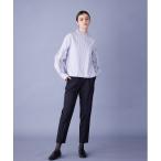 スラックス パンツ ポリエステルストレッチツイルテイパードパンツ レディース