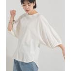 tシャツ 汗じみ防止UV　袖ボリューム半袖プルオーバーTシャツ レディース