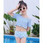 ショッピングキッズ 水着 女の子 水着 キッズ水着 3WAYオフショル風ボタニカル柄シャーリングフリルビキニ 上下2点セット キッズ 子供 女の子