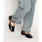 パンプス スクエアトゥ ストラップ パンプス