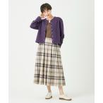 スカート タックフレアロングチェックスカート