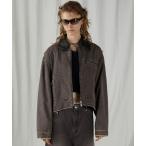 デニムジャケット gジャン レザーカラーデニムブルゾン / Leather Collar Denim Blouson レディース メンズ