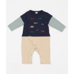 ベビー服 ロンパース 乗り物刺しゅうカバーオール