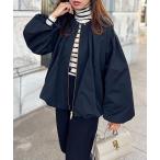 ブルゾン アウター バルーンヘムノーカラーブルゾン レディース