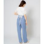 パンツ ハイウエストバックレースアップパンツ レディース