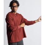tシャツ RELAX FIT WAFFLE HENLEY NECK L/S TEE：リラックスフィット ワッフル ヘンリーネック ロンTEE メンズ