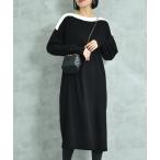 ワンピース ボートネック配色ニッ