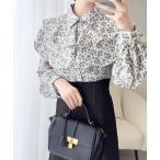 ワンピース 「mily bilet」クラシカルで華やか。小花柄リボンタイ使いドッキングワンピース