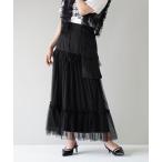 ショッピングイーザッカマニアストアーズ スカート チュールレース ティアードカーゴスカート