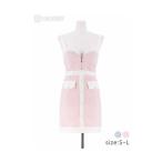 ドレス フロントジップ ラインパールビジュー ノースリーブ タイトミニドレス