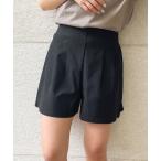 パンツ 「美脚タック」レディース ハイウエスト ツイルショートパンツ 体型カバー 春夏秋 レディース