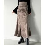 スカート ベロアジャガードハイウエストマーメイドスカート「高身長サイズMT/低身長サイズS有り」