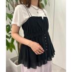 ブラウス シャツ コットンギャザーキャミブラウス レディース
