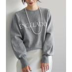 ショッピングスウェット ニット セーター スウェットライクロゴニット レディース