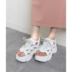 ショッピングスポーツサンダル サンダル 厚底カットワークスポーツサンダル レディース