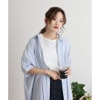 シャツワンピース ストライプ柄シャツワンピース