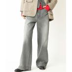 ショッピングジョンブル ジーンズ デニム デニムパンツ ブラックデニムワイドパンツ レディース