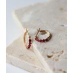 ピアス ルビー スナップ フープ ピアス | K10YG レディース