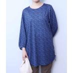 チュニック 「L〜5L 大きいサイズ」ドロストヘム小花柄チュニック