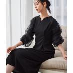 ドレス 袖チュール重ねワンピース