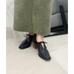 パンプス ウッドヒール甲深パンプス 41307