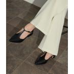 パンプス センターシームフェイクレザーローヒール