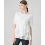 tシャツ コットンスムースフリルデザインプルオーバー レディース