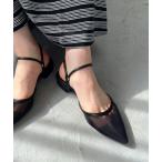 バレエシューズ パンプス ポインテッド2WAYストラップチュールミュール