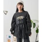 ワンピース フェイクレザーリボンキャミビスチェ