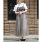 ワンピース チュールギャザー キャミワンピース