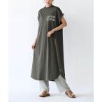 ワンピース ロールアップスリーブ カットソー ロゴワンピース