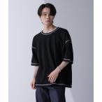 tシャツ 配色ステッチビックワッフルTシャツ 半袖 メンズ