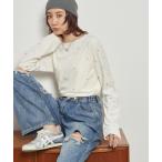 tシャツ Tシャツ ビジューベロアプルオーバー レディース