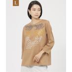 tシャツ 「L」「接触冷感」「ウォッシャブル」グラデーションロゴプリントプルオーバーカットソー レディース